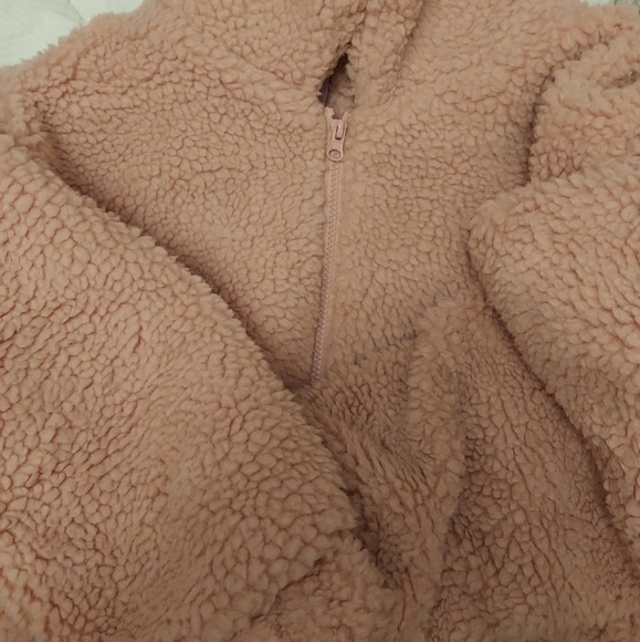 Jackets & Blazers - Blush Pink Cropped Sherpa Coat